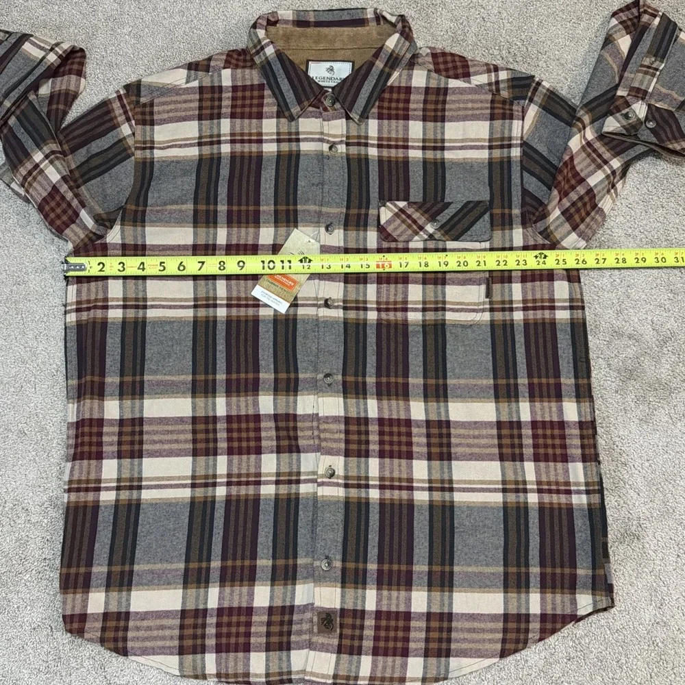 NWT Legendary Whitetails Men's Buck Camp Cedarwood Plaid Flannel Shirt Sz XL